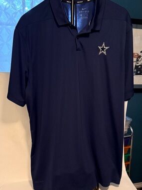 Nike Navy Blue Dri-FIT Polo with Cowboy’s Star Emblem Size XL (W25)